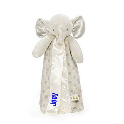 Personalized Plush Elephant Lovey - Gray Dots - Tiny Tots Boutique