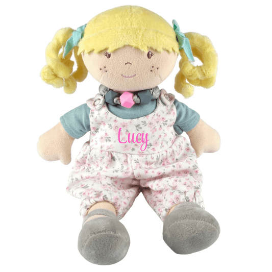 Personalized Plush Lucy Doll with Friendship Bracelet - Tiny Tots Boutique