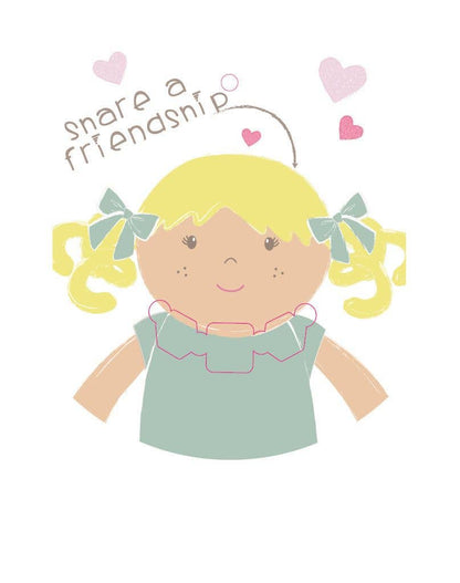 Personalized Plush Lucy Doll with Friendship Bracelet - Tiny Tots Boutique