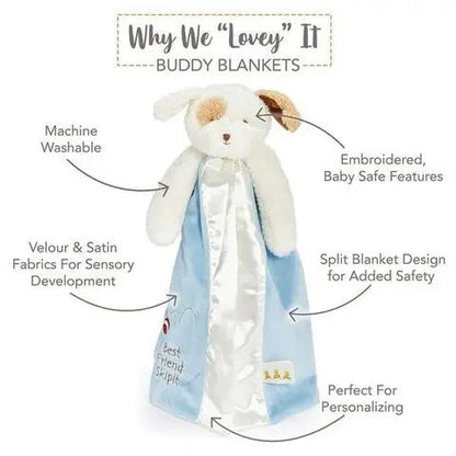Personalized Plush Puppy Lovey - Blue - Tiny Tots Boutique