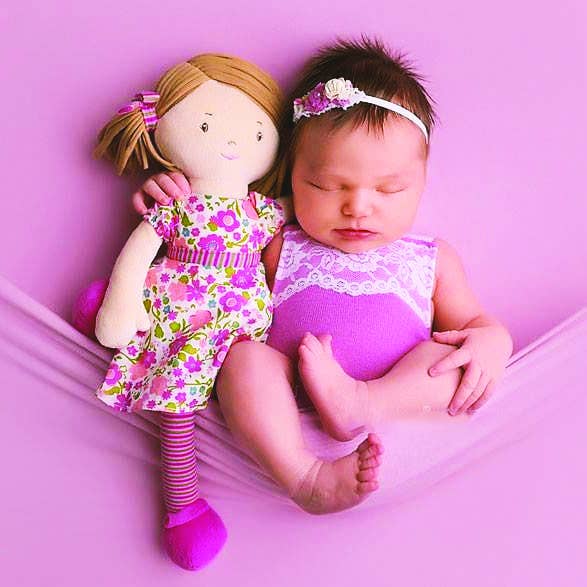 Personalized Plush Rag Doll - Custom Embroidered 16" Keepsake - Tiny Tots Boutique