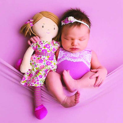 Personalized Plush Rag Doll - Custom Embroidered 16" Keepsake - Tiny Tots Boutique
