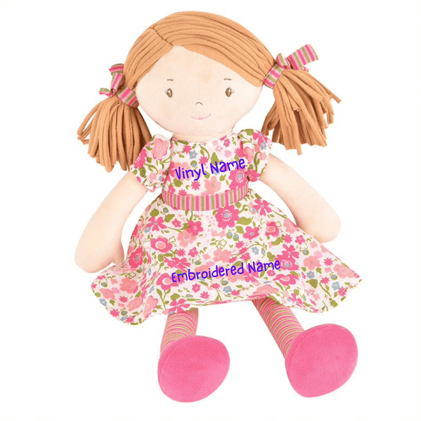 Personalized Plush Rag Doll - Custom Embroidered 16" Keepsake - Tiny Tots Boutique
