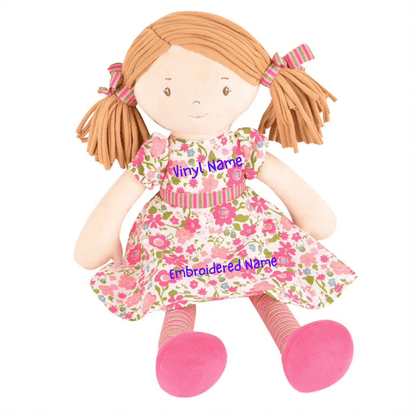 Personalized Plush Rag Doll - Custom Embroidered 16" Keepsake - Tiny Tots Boutique