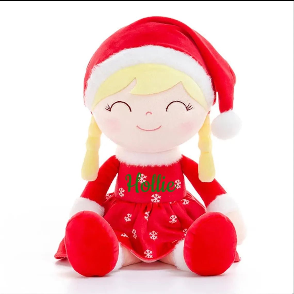 Personalized Santa Plush Doll – Blonde Hair - Tiny Tots Boutique