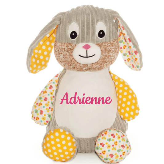 Personalized Sensory Plush Bunny - Custom Embroidered Baby Keepsake - Tiny Tots Boutique