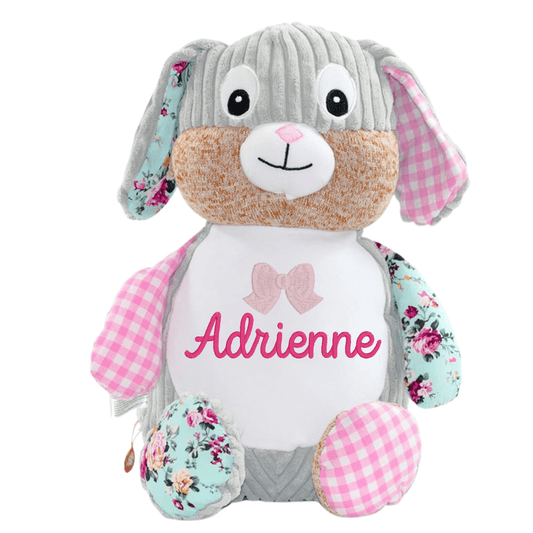 Personalized Sensory Plush Bunny - Custom Embroidered Baby Keepsake - Tiny Tots Boutique