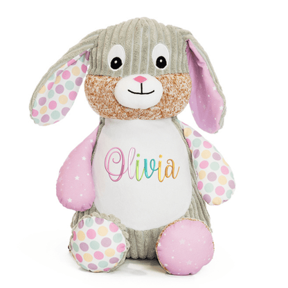 Personalized Sensory Plush Bunny - Custom Embroidered Baby Keepsake - Tiny Tots Boutique