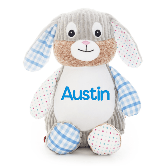 Personalized Sensory Plush Bunny - Custom Embroidered Baby Keepsake - Tiny Tots Boutique