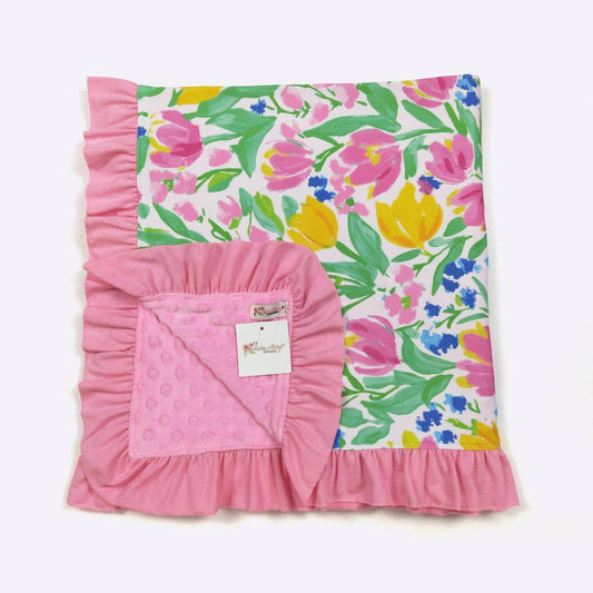Personalized Springtime Minky Blanket - Tiny Tots Boutique