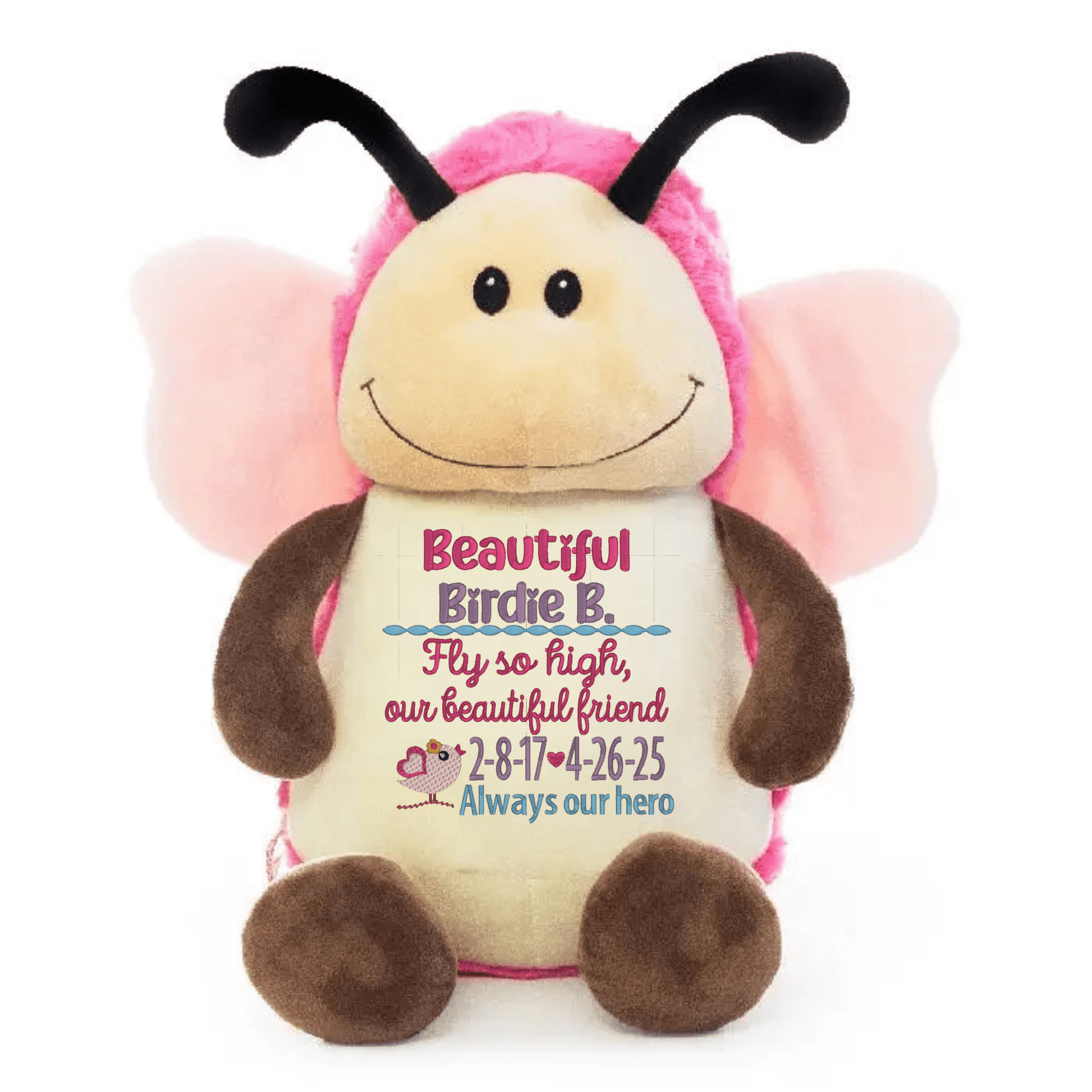 Personalized Sympathy Stuffed Animal - Custom Embroidered Memory Plush - Tiny Tots Boutique