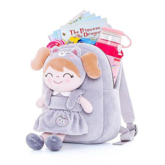 Personalized Toddler Backpack and Plush Doll - Cat - Tiny Tots Boutique