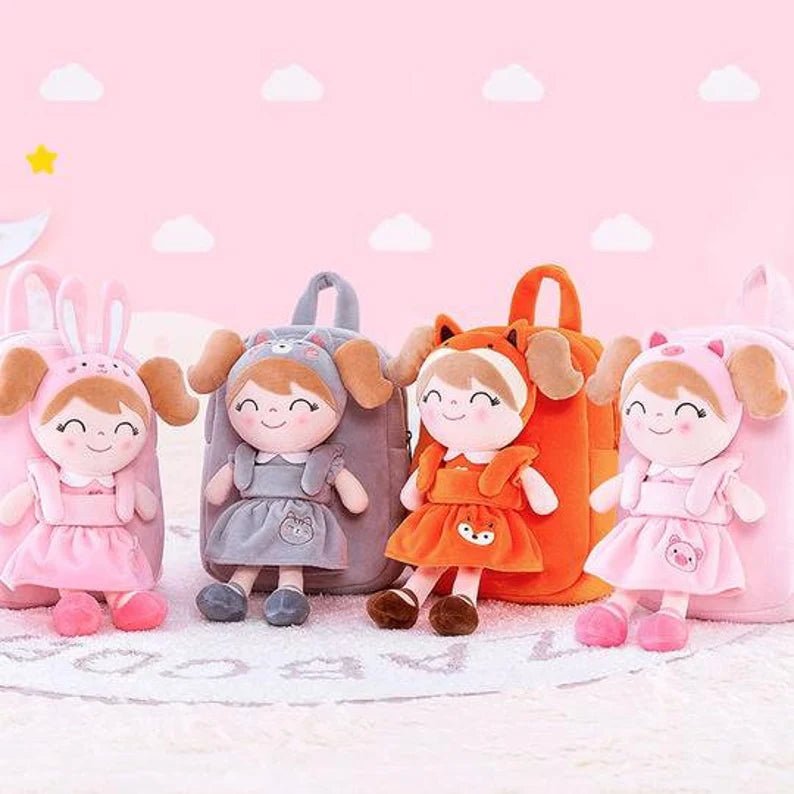 Personalized Toddler Backpack and Plush Doll - Fox - Tiny Tots Boutique