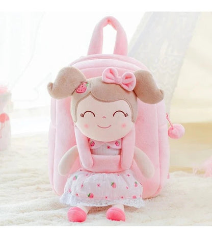 Personalized Toddler Backpack and Plush Doll - Strawberry - Tiny Tots Boutique