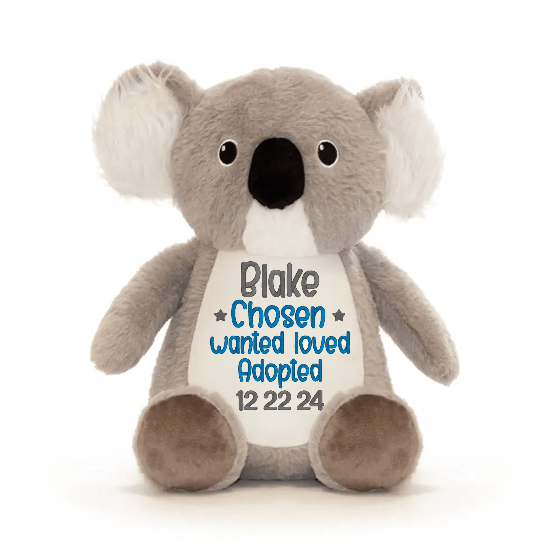Personalized "Wanted, Chosen, Loved, Adopted" Stuffed Animal - Tiny Tots Boutique