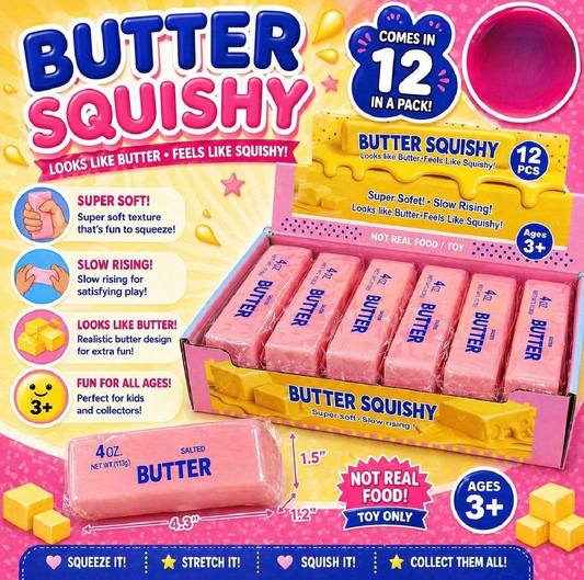 Pink Butter Squishy – Viral “Looks Like Butter” Fidget Toy - Tiny Tots Boutique