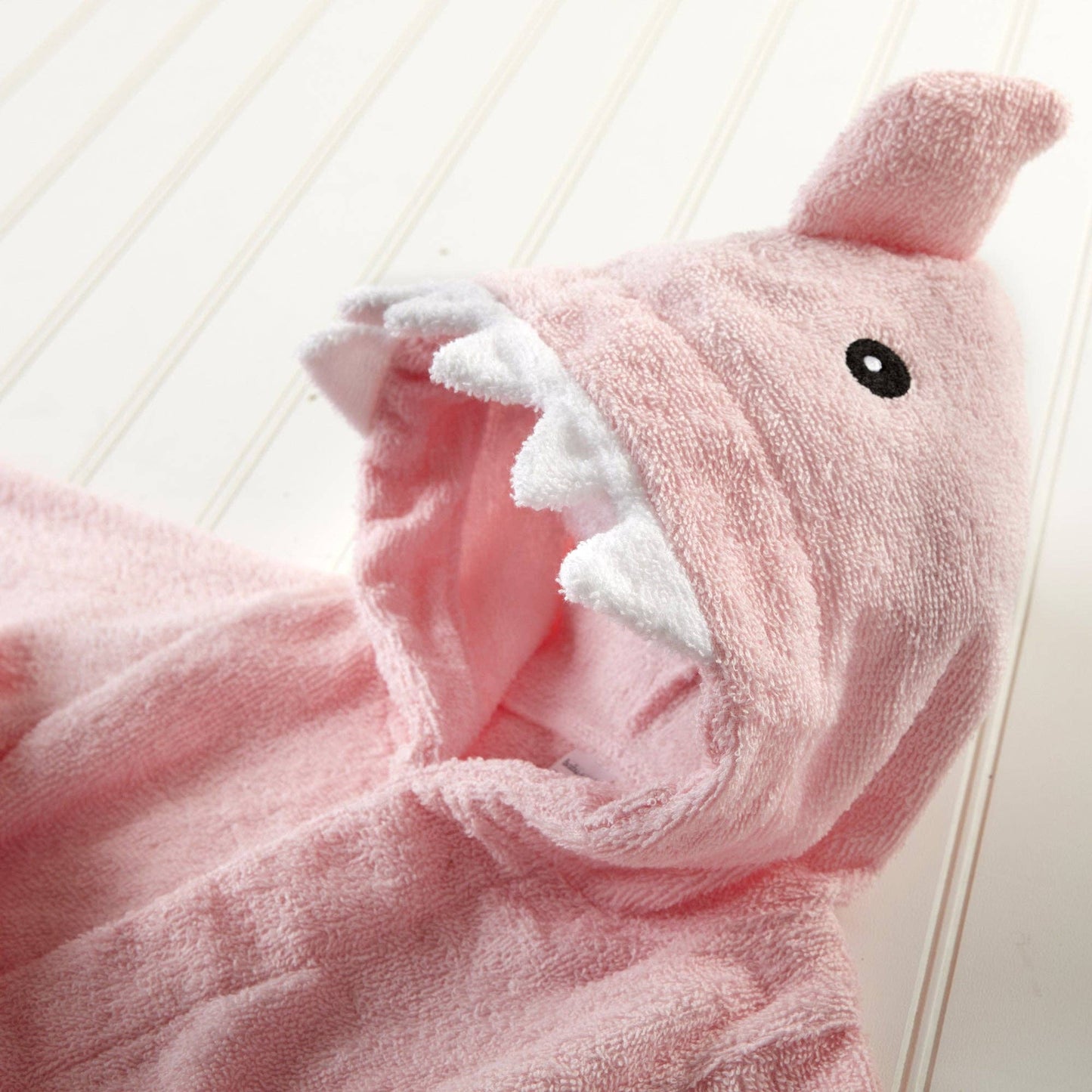 Pink Shark Hooded Baby Robe (personalization available) - Tiny Tots Boutique