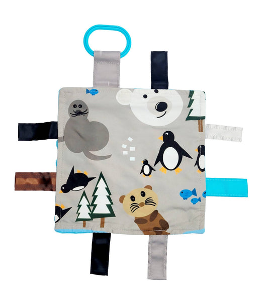 Polar Bear Penguin Crinkle Tag Square 8x8 Baby Teach @ Home - Tiny Tots Boutique