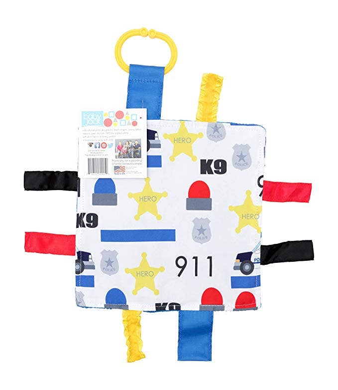 Police Rescue Crinkle Tag Square 8x8 Baby Teach @ Home Toy - Tiny Tots Boutique