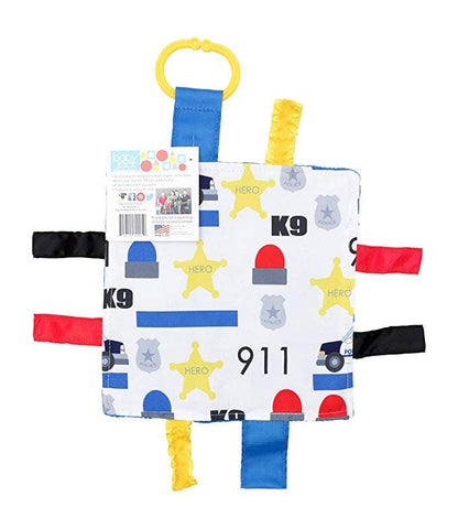 Police Rescue Crinkle Tag Square 8x8 Baby Teach @ Home Toy - Tiny Tots Boutique