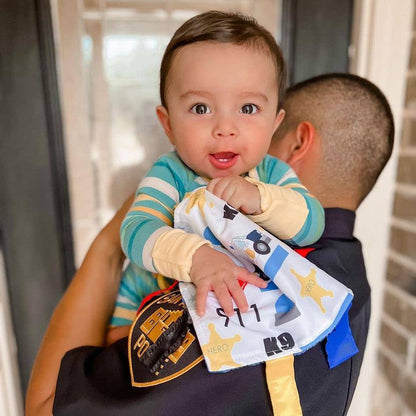 Police Rescue Crinkle Tag Square 8x8 Baby Teach @ Home Toy - Tiny Tots Boutique