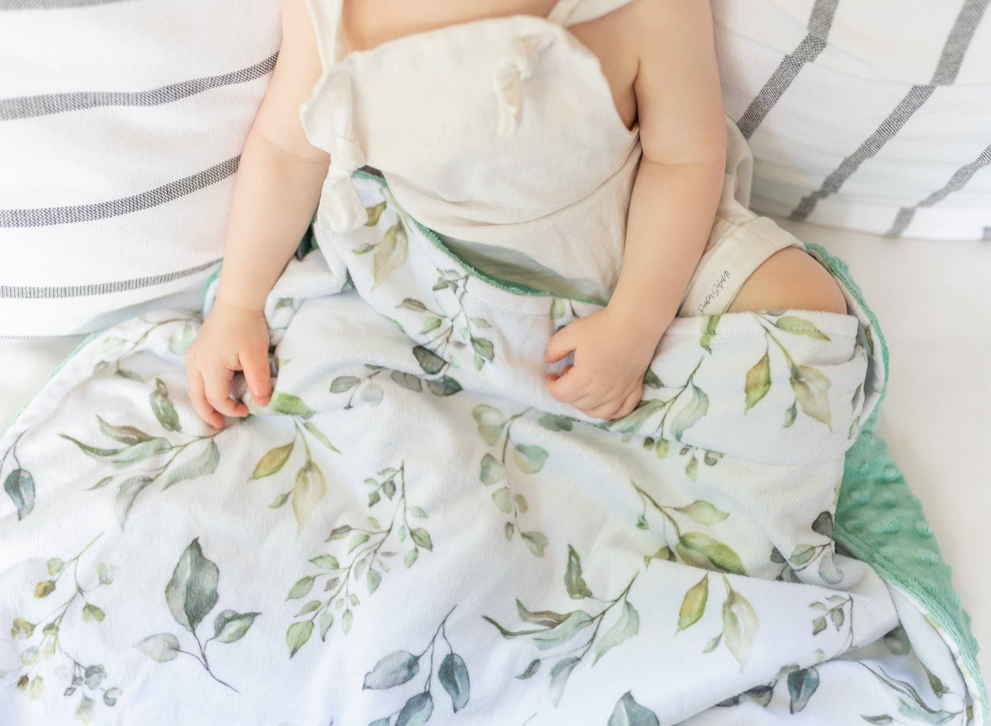 Premium Baby & Toddler Minky Blanket - Eucalyptus Greenery - Tiny Tots Boutique