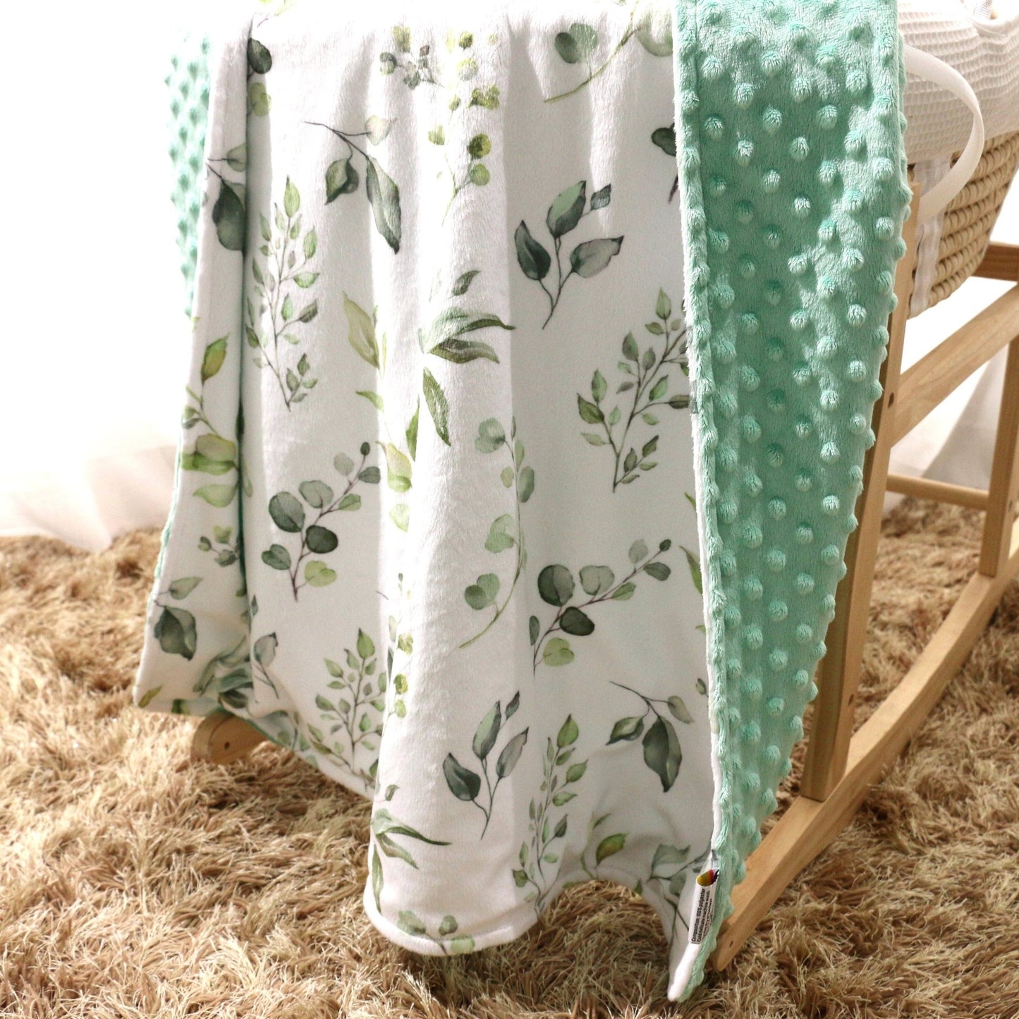 Premium Baby & Toddler Minky Blanket - Eucalyptus Greenery - Tiny Tots Boutique
