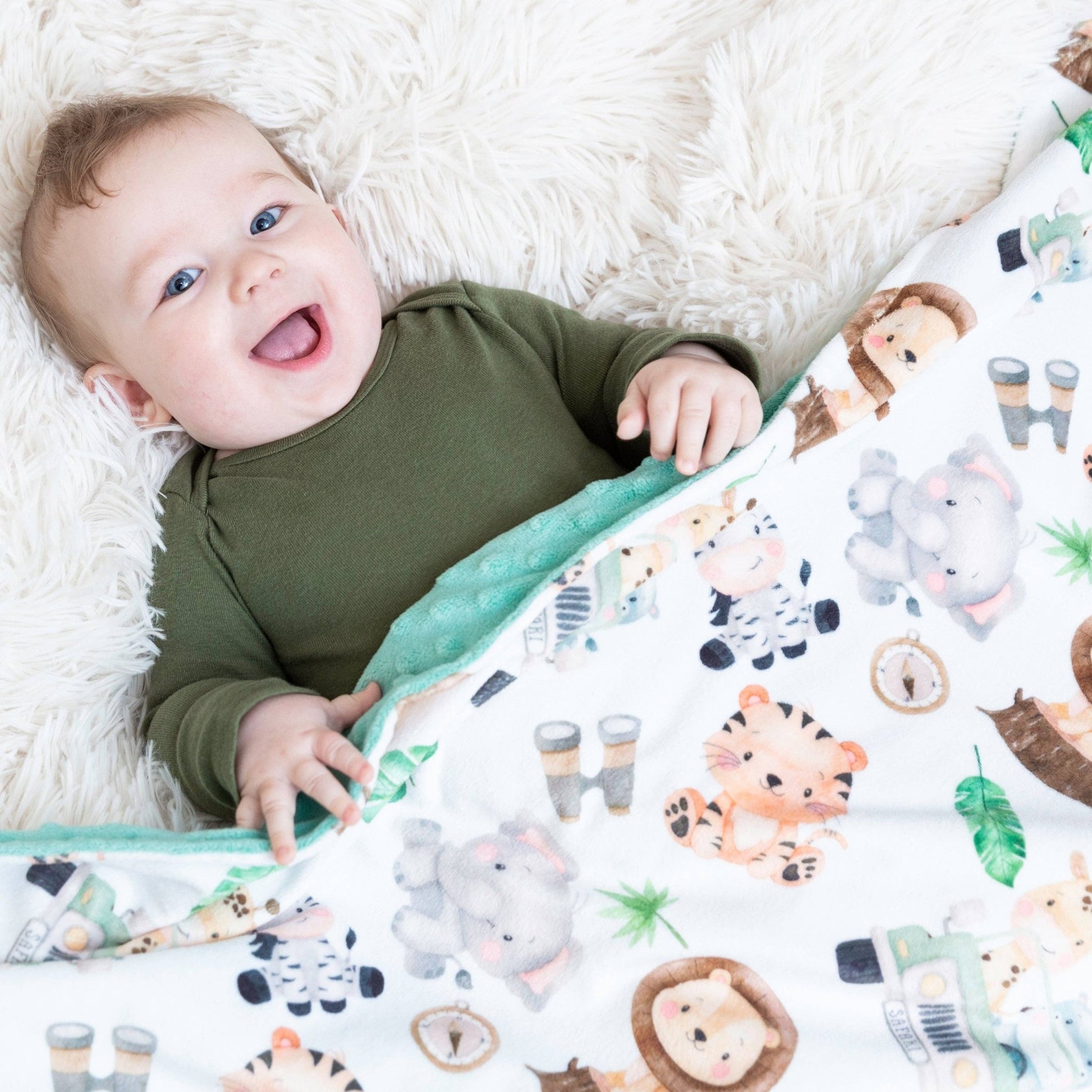 Premium Baby & Toddler Minky Blanket - Safari - Tiny Tots Boutique