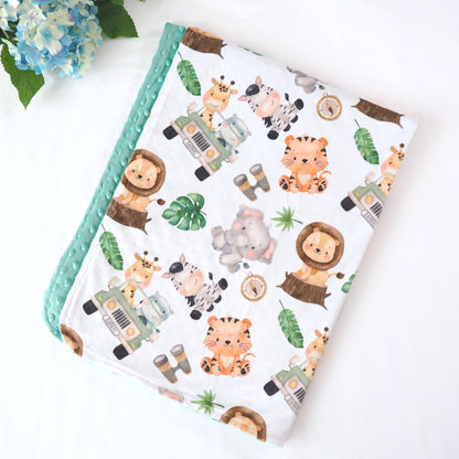 Premium Baby & Toddler Minky Blanket - Safari - Tiny Tots Boutique