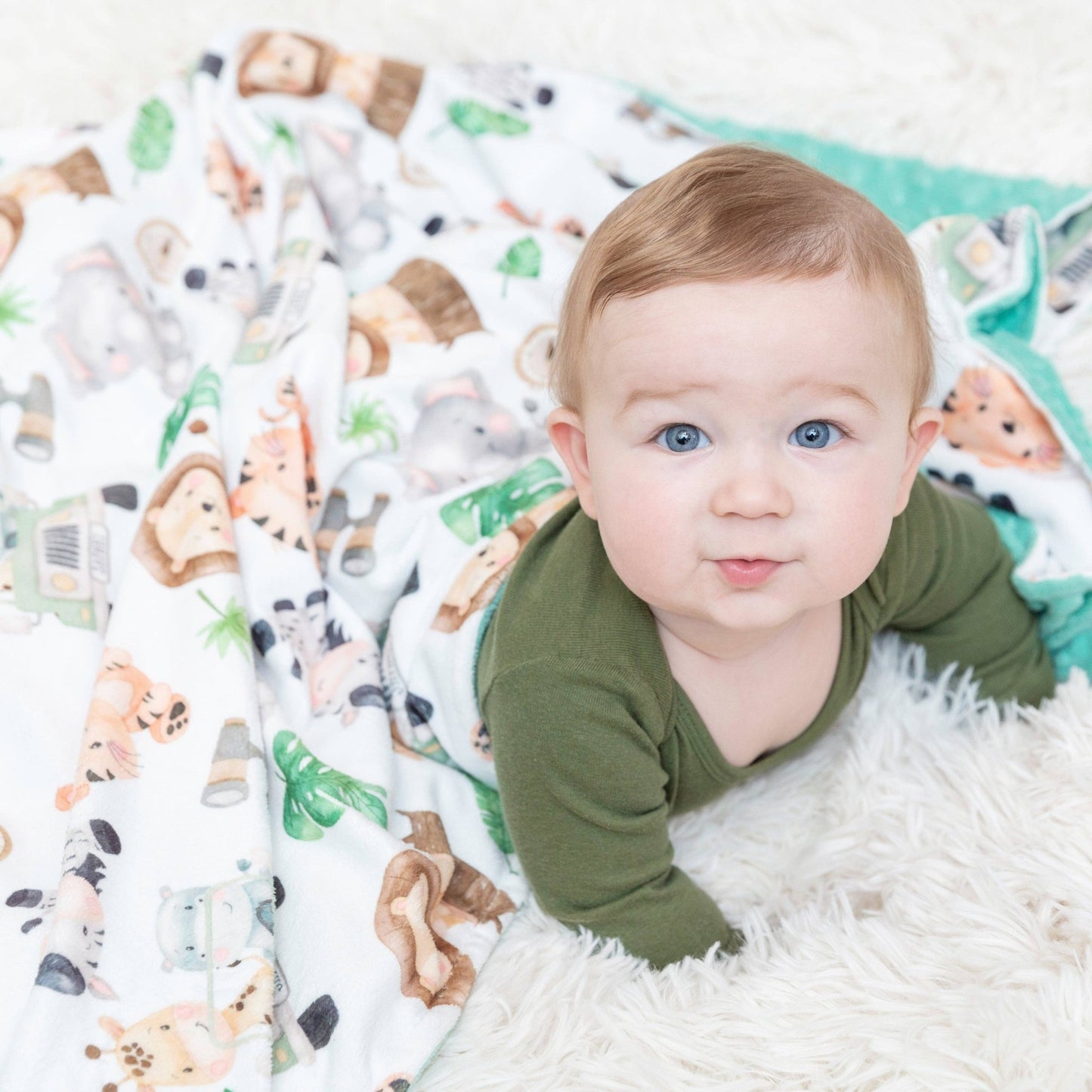Premium Baby & Toddler Minky Blanket - Safari - Tiny Tots Boutique