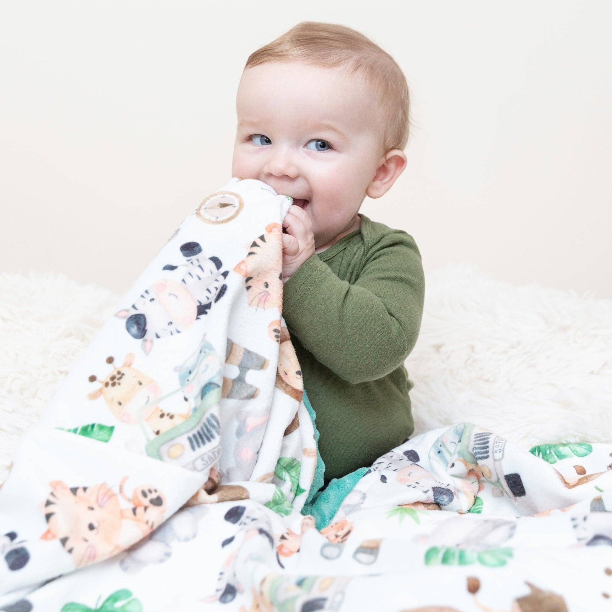 Premium Baby & Toddler Minky Blanket - Safari - Tiny Tots Boutique