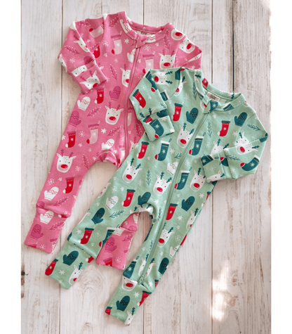 Reindeer / Organic 2 - Way Zip Romper - Tiny Tots Boutique