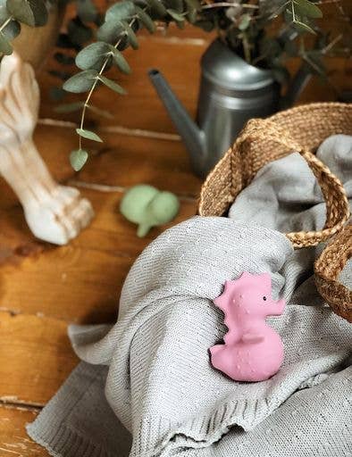 Seahorse Natural Organic Rubber Rattle, Teether & Bath Toy - Tiny Tots Boutique
