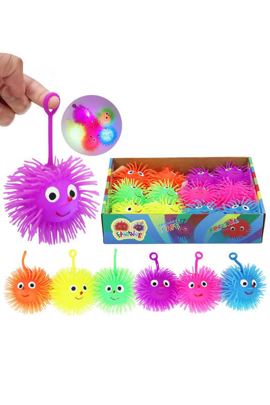Smiley Puffer Led Light - up Squishy Ball - 3.5 Inch - Tiny Tots Boutique