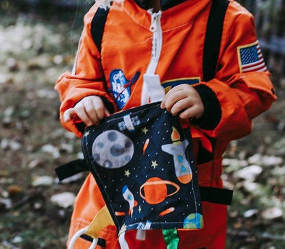 Space Rockets Crinkle Tag Square 8x8 Baby Teach @ Home Toy - Tiny Tots Boutique