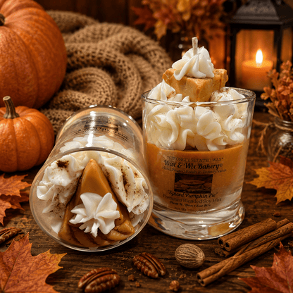 Spiced Pumpkin Pie Candle. 13 oz. Large Soy Dessert Candle - Tiny Tots Boutique