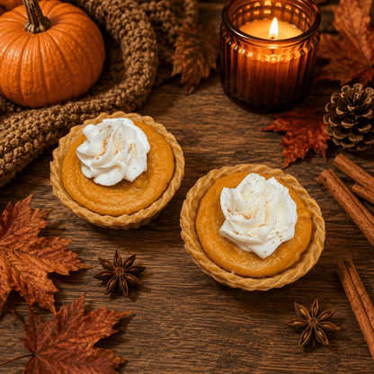 Spiced Pumpkin Pie Wax Melts. 5 oz. 2 Full Mini Pies - Tiny Tots Boutique