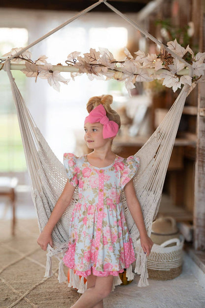 SS Antique Rose Girls Dress - Tiny Tots Boutique
