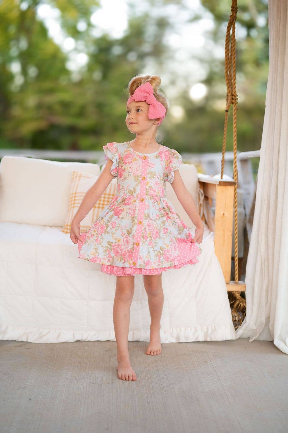 SS Antique Rose Girls Dress - Tiny Tots Boutique