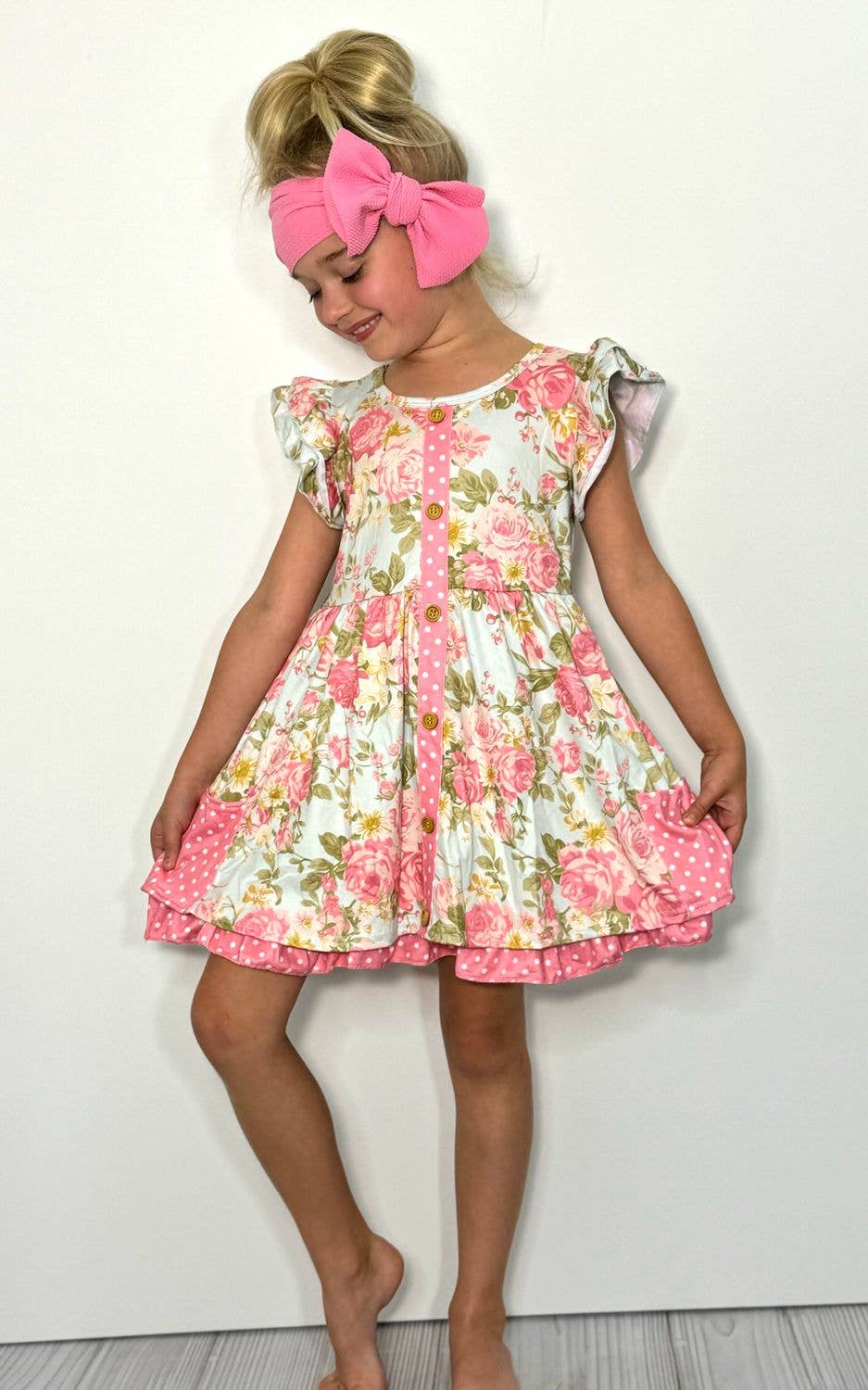 SS Antique Rose Girls Dress - Tiny Tots Boutique