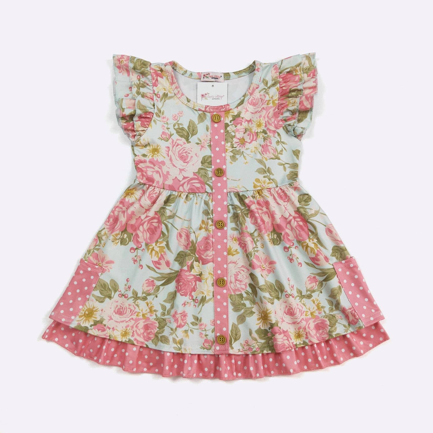 SS Antique Rose Girls Dress - Tiny Tots Boutique