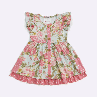 SS Antique Rose Girls Dress - Tiny Tots Boutique