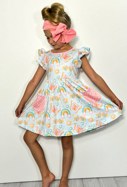 Summer Sky Girls Dress - Tiny Tots Boutique