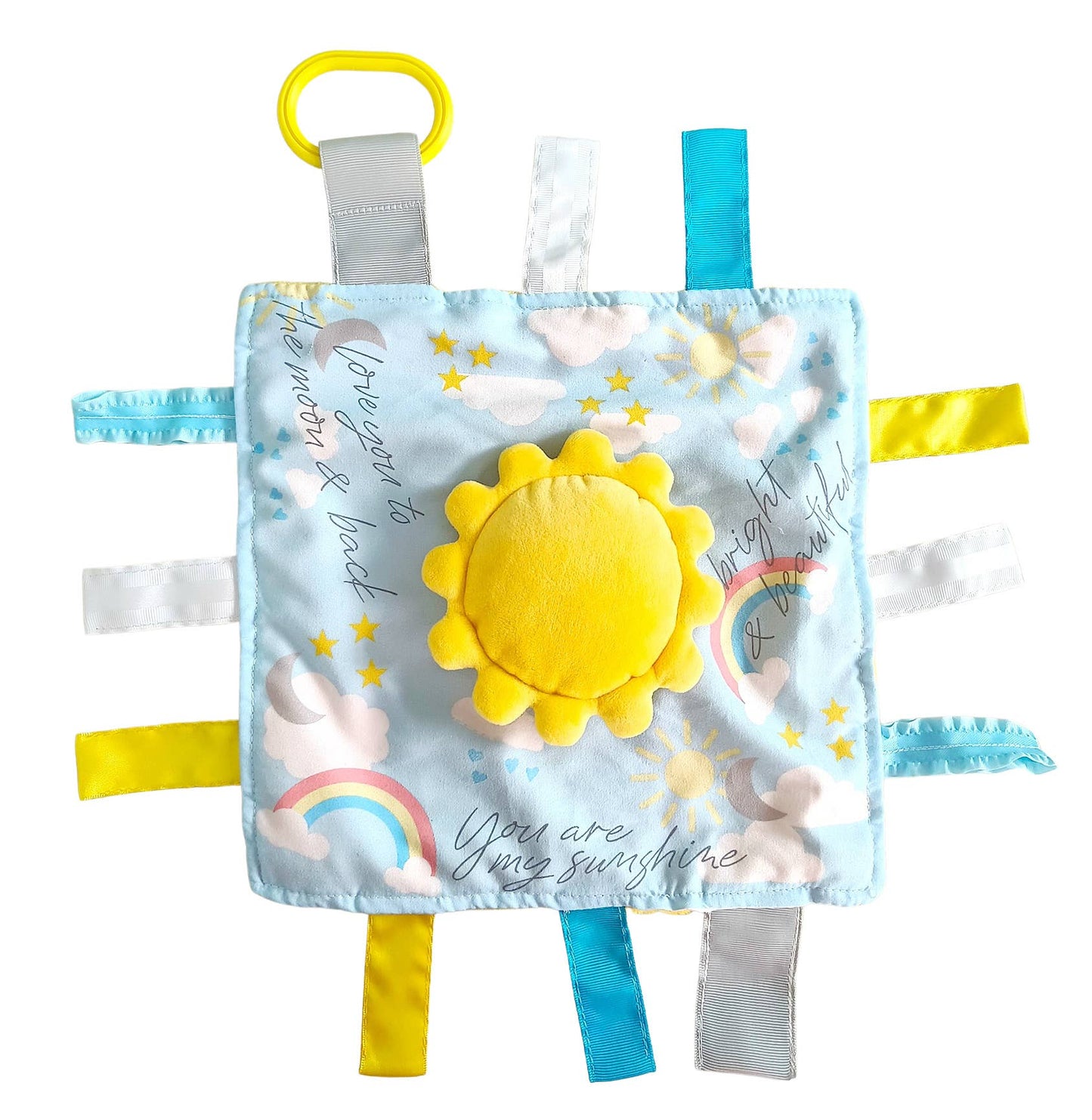 Sunshine Rainbow Baby Weather Lovey Tag Toy Comfort Soother - Tiny Tots Boutique