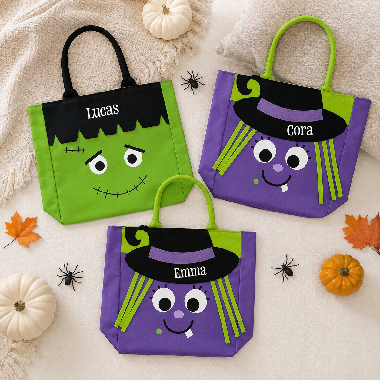 Personalized Halloween Tote - Reuseable Treat Bag for Kids