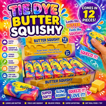 Tie Dye Butter Squishy – Viral “Looks Like Butter” Stress - Tiny Tots Boutique
