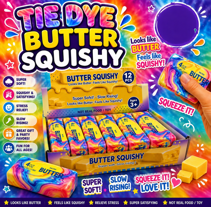 Tie Dye Butter Squishy – Viral “Looks Like Butter” Stress - Tiny Tots Boutique