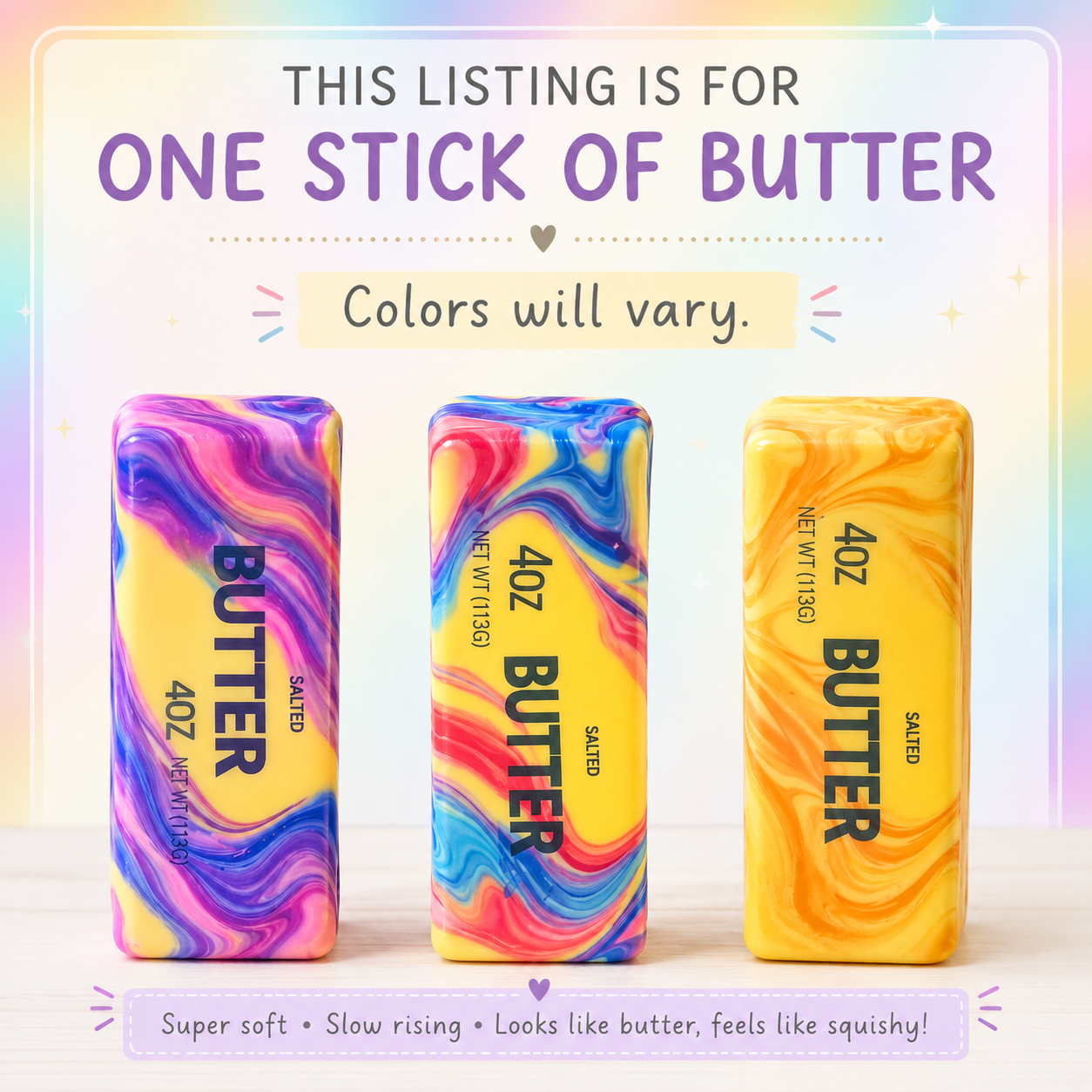 Tie Dye Butter Squishy – Viral “Looks Like Butter” Stress - Tiny Tots Boutique