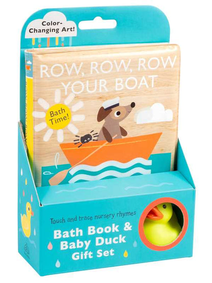 Touch and Trace Nursery Rhymes: Row, Row, Row Your Boat Bath Book & Baby Duck Gift Set by Editors of Silver Dolphin Books - Tiny Tots Boutique