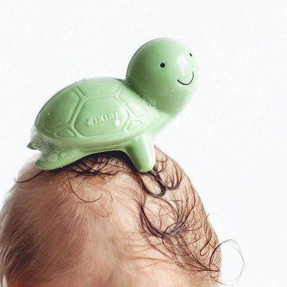 Turtle Natural Organic Rubber Teether, Rattle & Bath Toy - Tiny Tots Boutique